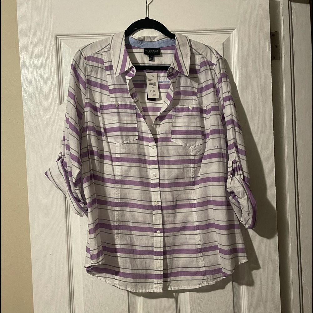 NWT- Lane Bryant Collar Button Down Shirt -Size 20